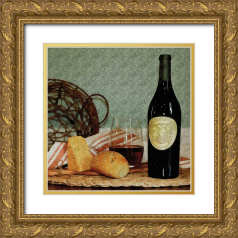 Country Wine II Gold Ornate Wood Framed Art Print with Double Matting by Romita, Denise