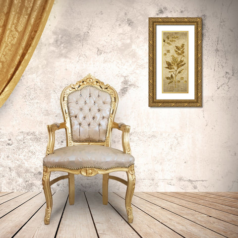 Gold Leaf Branches Panel I Gold Ornate Wood Framed Art Print with Double Matting by Nova, Studio