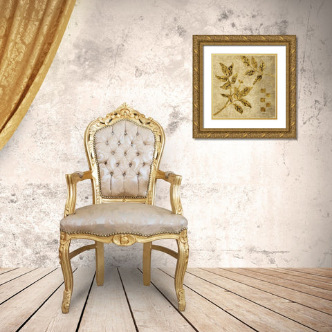 Gold Leaf Branches I Gold Ornate Wood Framed Art Print with Double Matting by Nova, Studio