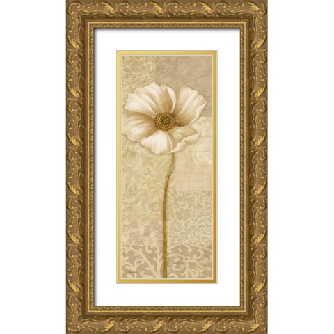 Soft Bloom Panel II Gold Ornate Wood Framed Art Print with Double Matting by Gladding, Pamela