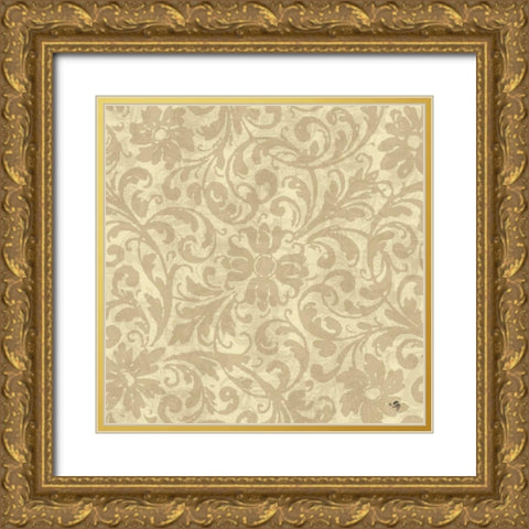 Neutral Pattern II Gold Ornate Wood Framed Art Print with Double Matting by Gladding, Pamela