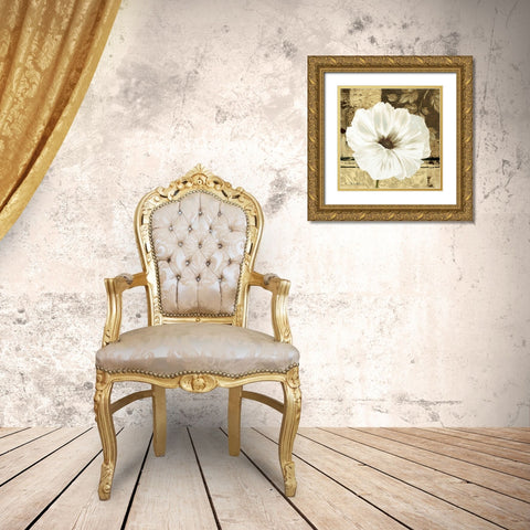 Poppies in Grey II Gold Ornate Wood Framed Art Print with Double Matting by Gladding, Pamela