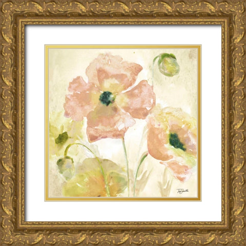 Watercolor Blush I Gold Ornate Wood Framed Art Print with Double Matting by Tre Sorelle Studios