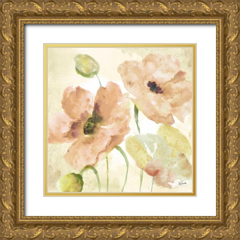 Watercolor Blush II Gold Ornate Wood Framed Art Print with Double Matting by Tre Sorelle Studios