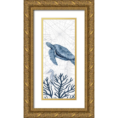 Deep  Blue Sea XIXc Gold Ornate Wood Framed Art Print with Double Matting by Reed, Tara