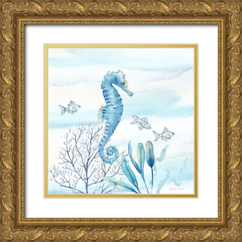Great Blue Sea II Gold Ornate Wood Framed Art Print with Double Matting by Coulter, Cynthia