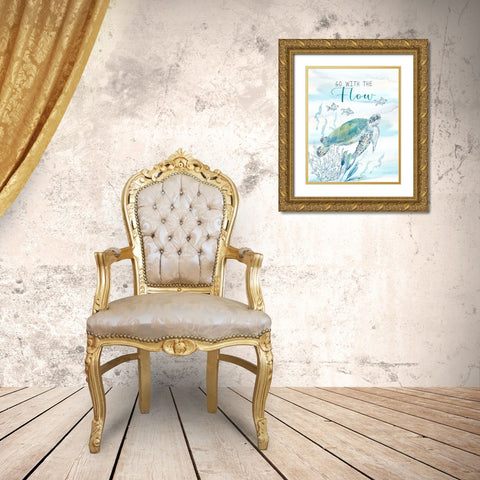 Great Blue Sea XVII Gold Ornate Wood Framed Art Print with Double Matting by Coulter, Cynthia