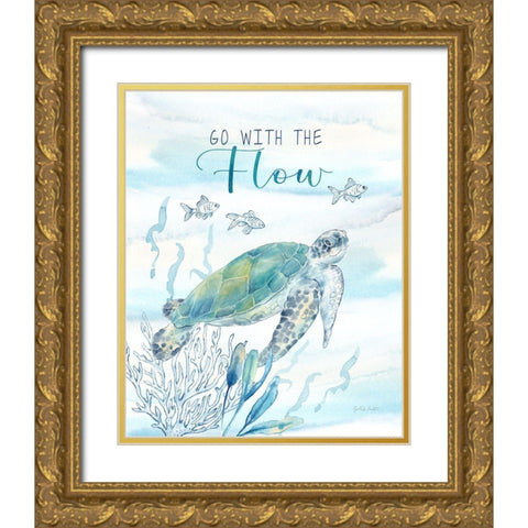 Great Blue Sea XVII Gold Ornate Wood Framed Art Print with Double Matting by Coulter, Cynthia