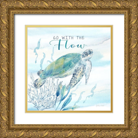 Great Blue Sea XXI Gold Ornate Wood Framed Art Print with Double Matting by Coulter, Cynthia