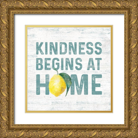 Happy  Thoughts VIII on White Gold Ornate Wood Framed Art Print with Double Matting by Reed, Tara