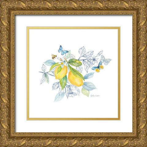 Lemon Sketch Book II Gold Ornate Wood Framed Art Print with Double Matting by Coulter, Cynthia