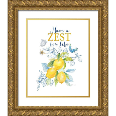 Lemon Sketch Book IV Gold Ornate Wood Framed Art Print with Double Matting by Coulter, Cynthia