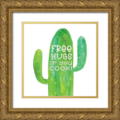 Playful Cactus VI Gold Ornate Wood Framed Art Print with Double Matting by Reed, Tara