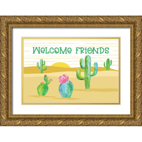 Playful Cactus VIII Gold Ornate Wood Framed Art Print with Double Matting by Reed, Tara