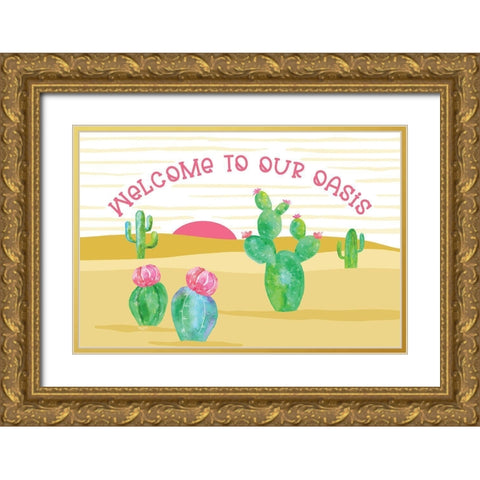 Playful Cactus IX Gold Ornate Wood Framed Art Print with Double Matting by Reed, Tara