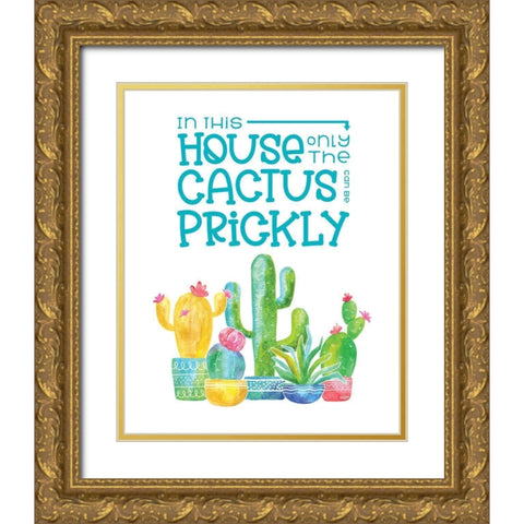 Playful Cactus XI Gold Ornate Wood Framed Art Print with Double Matting by Reed, Tara