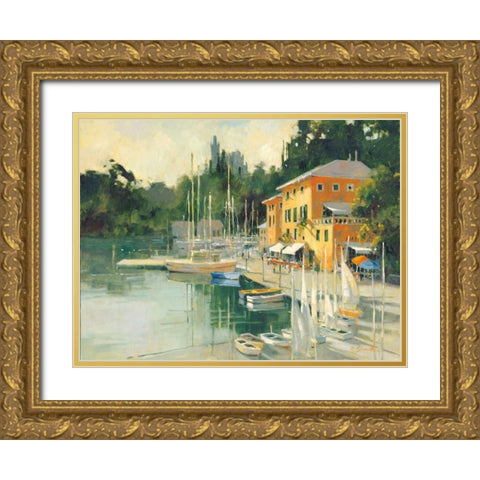 Portofino Heights Gold Ornate Wood Framed Art Print with Double Matting by Simandle, Marilyn