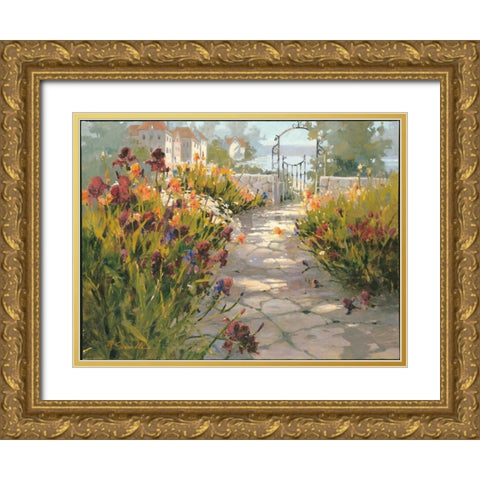 Italian Village Gold Ornate Wood Framed Art Print with Double Matting by Simandle, Marilyn