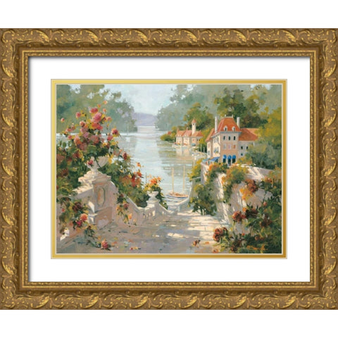 Italian Harbour Gold Ornate Wood Framed Art Print with Double Matting by Simandle, Marilyn