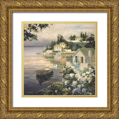 Tranquil Bay Gold Ornate Wood Framed Art Print with Double Matting by Simandle, Marilyn