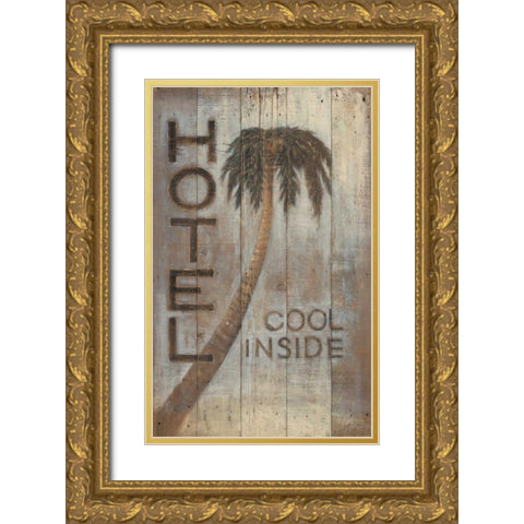 Palm Hotel Gold Ornate Wood Framed Art Print with Double Matting by Fisk, Arnie