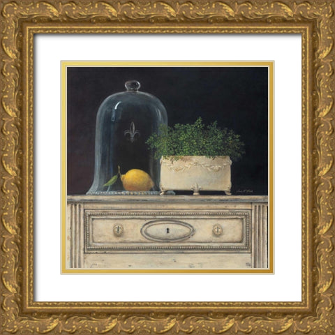 Lemon Cloche Gold Ornate Wood Framed Art Print with Double Matting by Fisk, Arnie