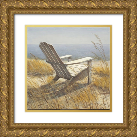 Shoreline Chair Gold Ornate Wood Framed Art Print with Double Matting by Fisk, Arnie