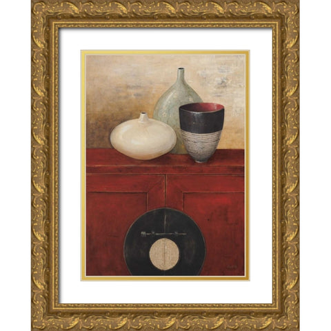Asian Armoire - Rouge Gold Ornate Wood Framed Art Print with Double Matting by Fisk, Arnie