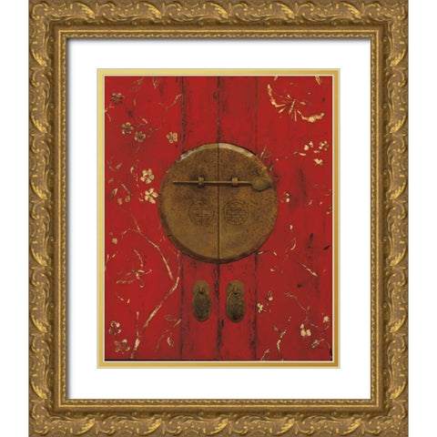 Apple Blossom Armoire Gold Ornate Wood Framed Art Print with Double Matting by Fisk, Arnie