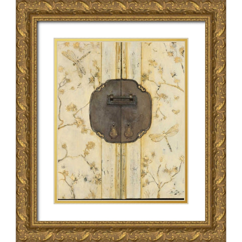 Dragonfly Armoire Gold Ornate Wood Framed Art Print with Double Matting by Fisk, Arnie