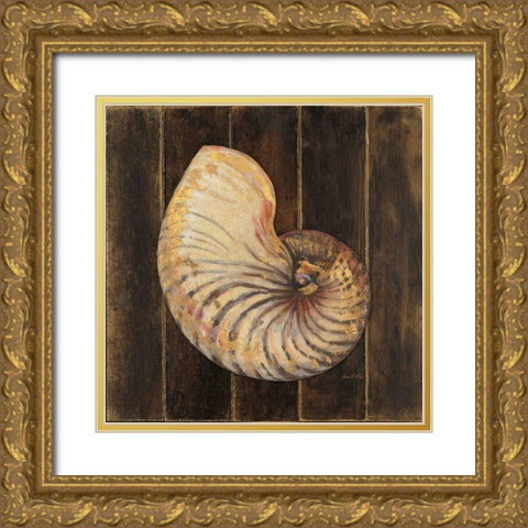 Ocean Nautilus Gold Ornate Wood Framed Art Print with Double Matting by Fisk, Arnie