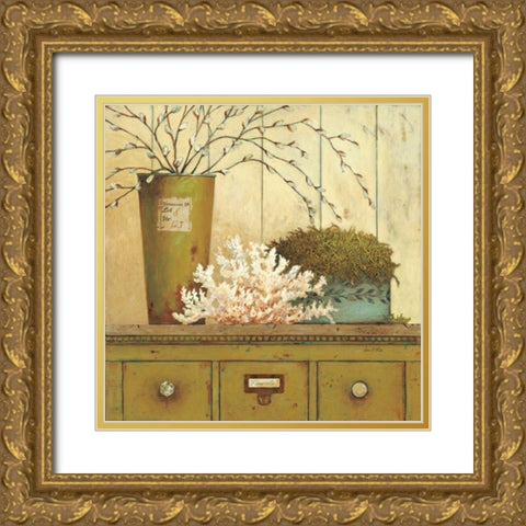 Vintage Garden 1 Gold Ornate Wood Framed Art Print with Double Matting by Fisk, Arnie