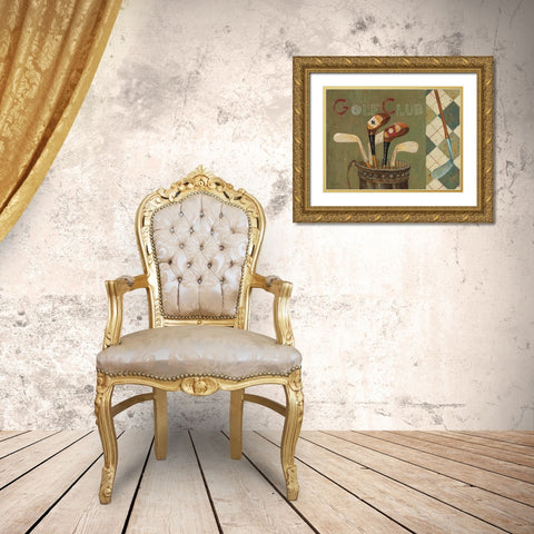 Golf Club Gold Ornate Wood Framed Art Print with Double Matting by Fisk, Arnie