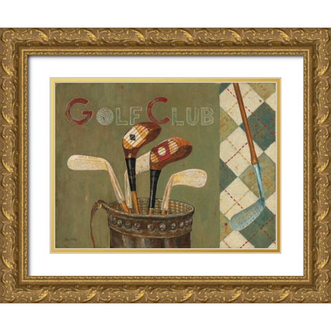 Golf Club Gold Ornate Wood Framed Art Print with Double Matting by Fisk, Arnie