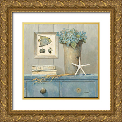 St. Tropez Botanical Gold Ornate Wood Framed Art Print with Double Matting by Fisk, Arnie