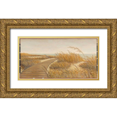 Beach Path Gold Ornate Wood Framed Art Print with Double Matting by Fisk, Arnie