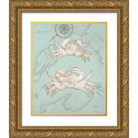 Coastal Crab  Gold Ornate Wood Framed Art Print with Double Matting by Fisk, Arnie