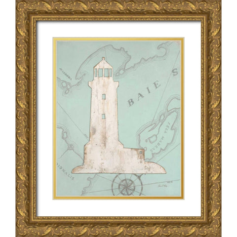 Coastal Lighthouse  Gold Ornate Wood Framed Art Print with Double Matting by Fisk, Arnie