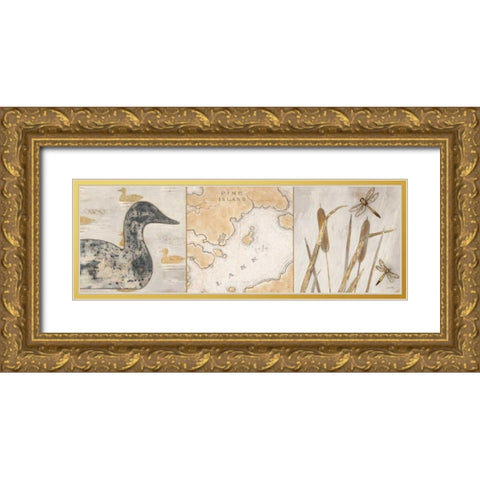 Rustic Lake Panel Gold Ornate Wood Framed Art Print with Double Matting by Fisk, Arnie