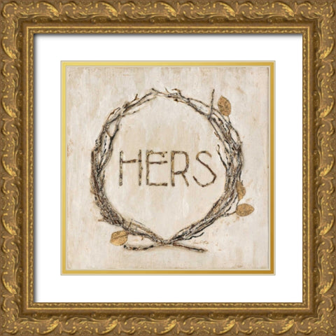 Hers Lodge Gold Ornate Wood Framed Art Print with Double Matting by Fisk, Arnie