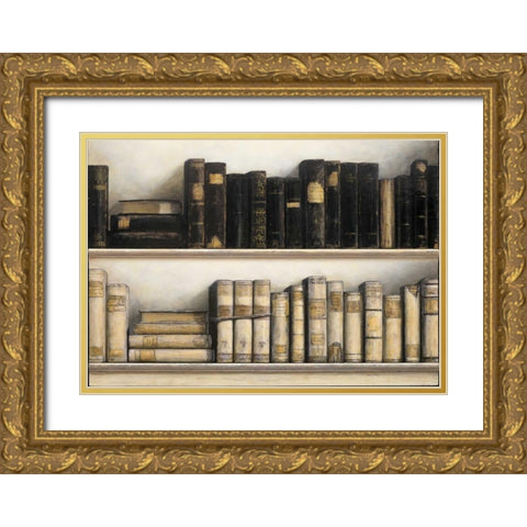 World of Books Gold Ornate Wood Framed Art Print with Double Matting by Fisk, Arnie