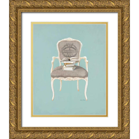 Linen Chaise 2 Gold Ornate Wood Framed Art Print with Double Matting by Fisk, Arnie