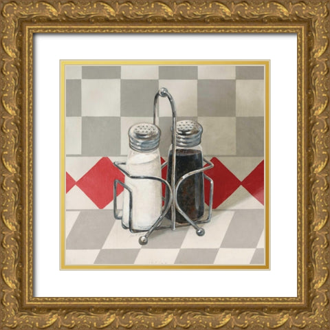 Vintage Salt and Pepper Gold Ornate Wood Framed Art Print with Double Matting by Fisk, Arnie