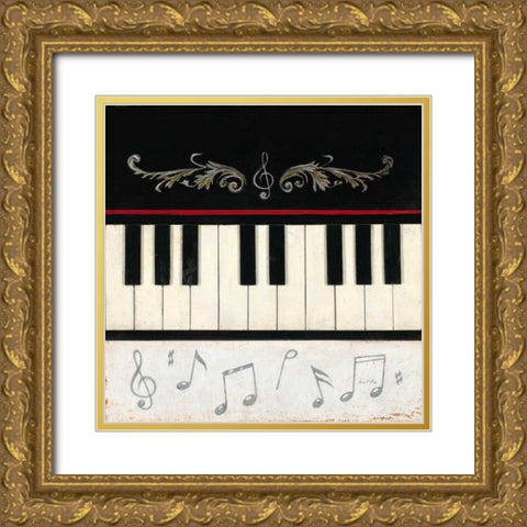 Piano Play Gold Ornate Wood Framed Art Print with Double Matting by Fisk, Arnie