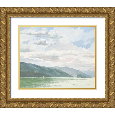 Ocean Sailing 2 Gold Ornate Wood Framed Art Print with Double Matting by FISK, Arnie