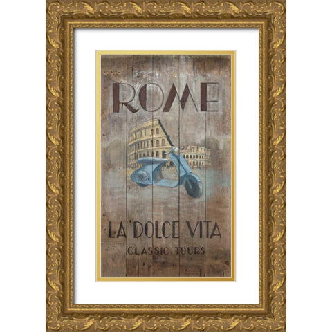 Roman Tours  Gold Ornate Wood Framed Art Print with Double Matting by FISK, Arnie