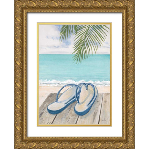 Beach Comfort  Gold Ornate Wood Framed Art Print with Double Matting by FISK, Arnie