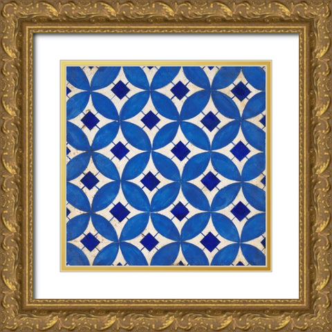 Lapis Inlaid Tile Gold Ornate Wood Framed Art Print with Double Matting by Fisk, Arnie