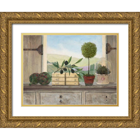 Winery Villa View Gold Ornate Wood Framed Art Print with Double Matting by Fisk, Arnie