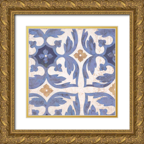 Florentine Summer Tile 1 Gold Ornate Wood Framed Art Print with Double Matting by Fisk, Arnie